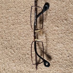 Eyeglases by Theo Lepine 98 - Brown matte titanium frame w sunglass clip on